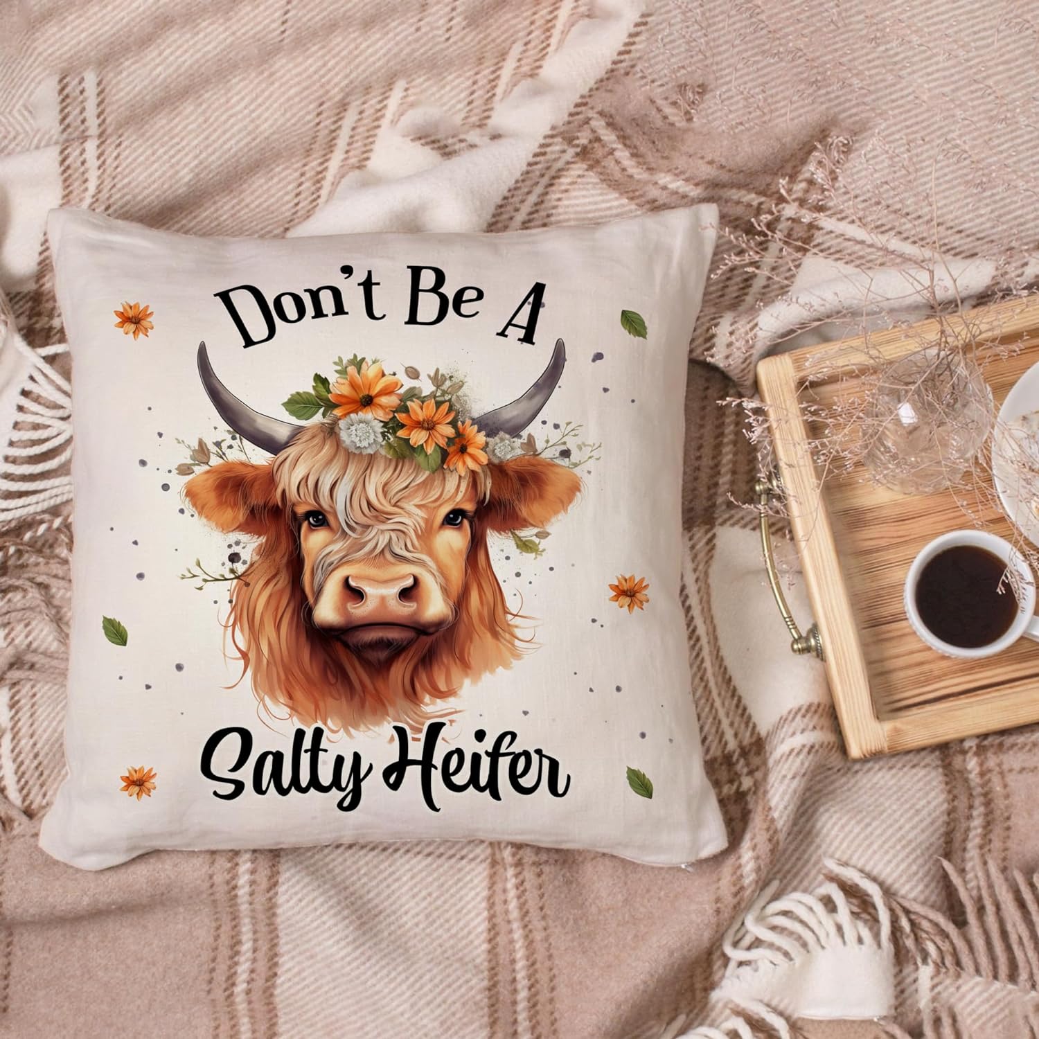 Don't Be A Salty Heifer - Personalized Pillow (Insert Included)