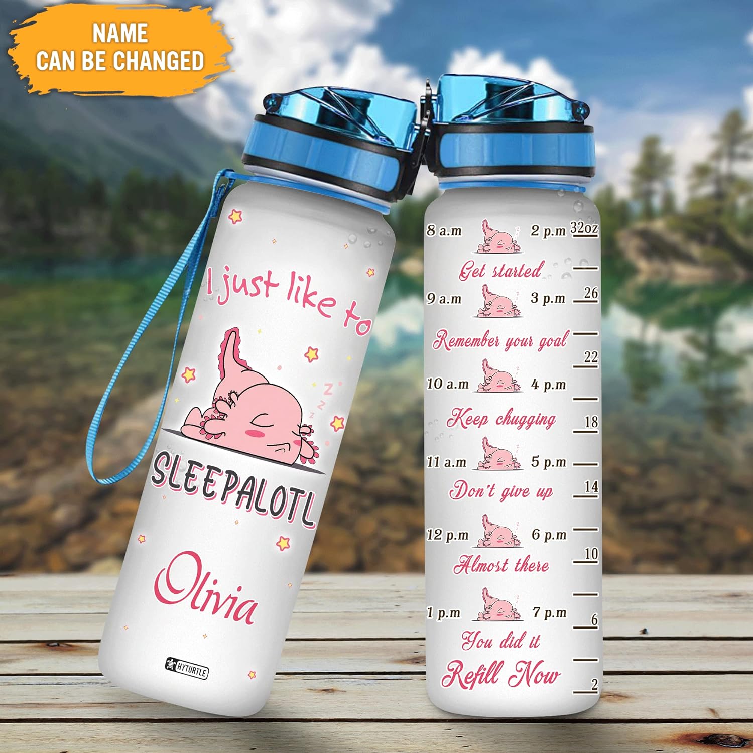 I Just Like To Sleepalotl - Personalized Water Tracker Bottle 32oz