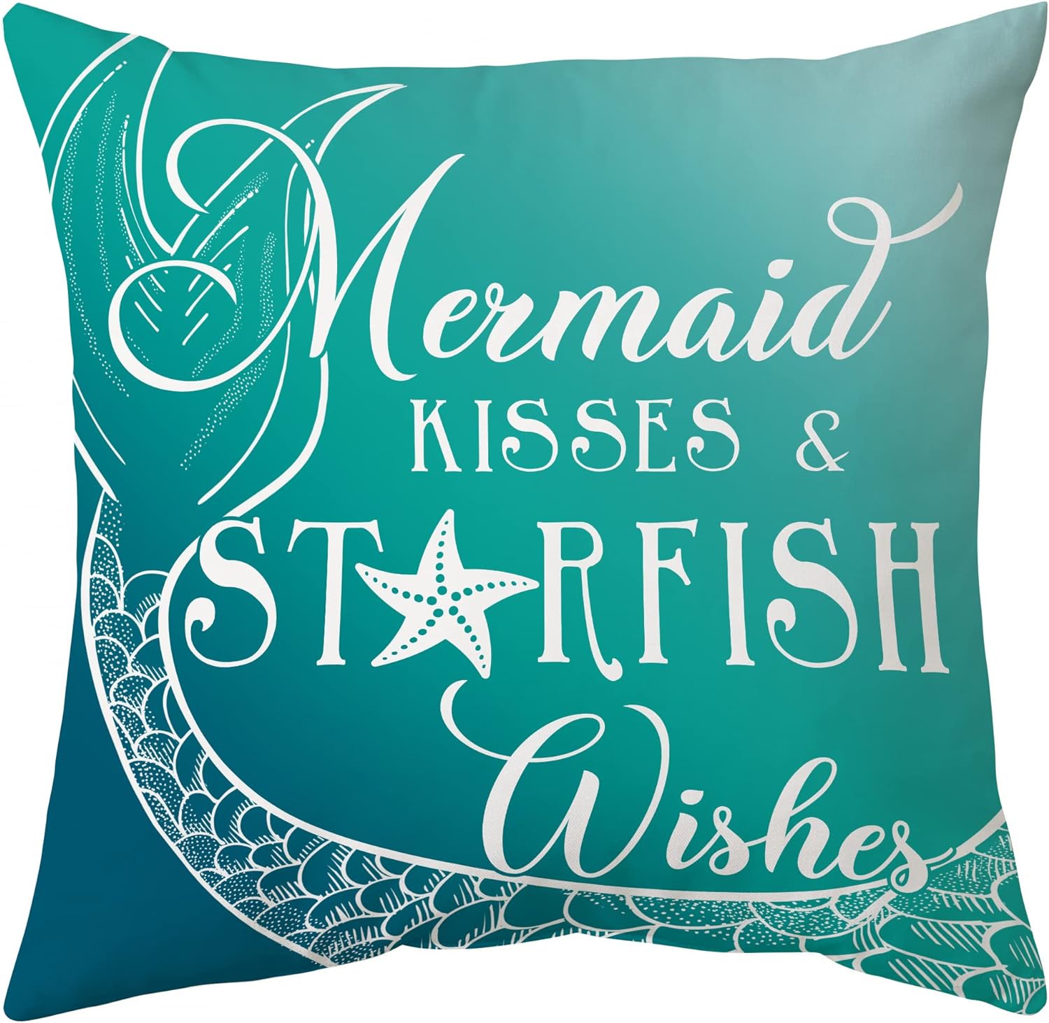 Mermaid Kisses & Starfish Wishes - Pillow (Insert Included)