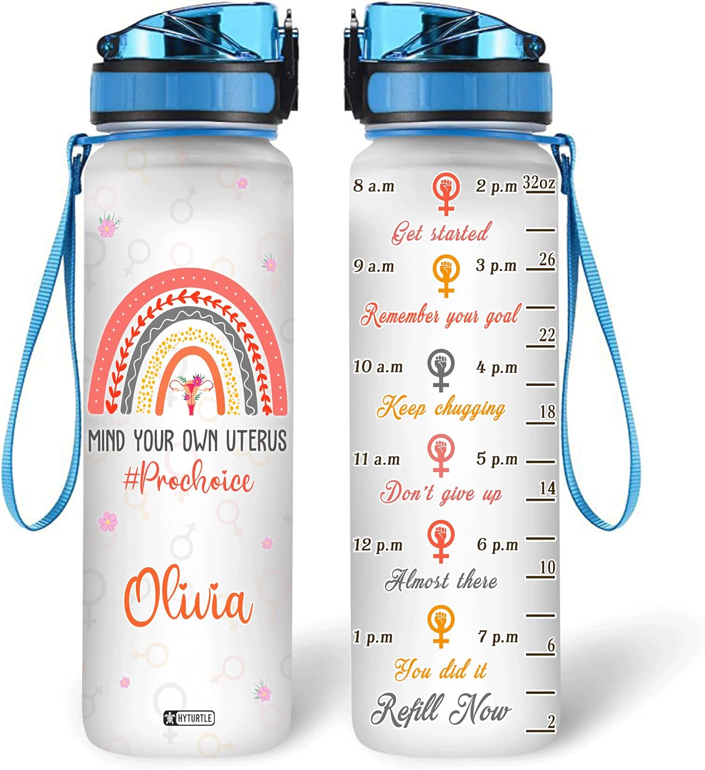 Mind Your Own Uterus - Personalized Water Tracker Bottle 32oz