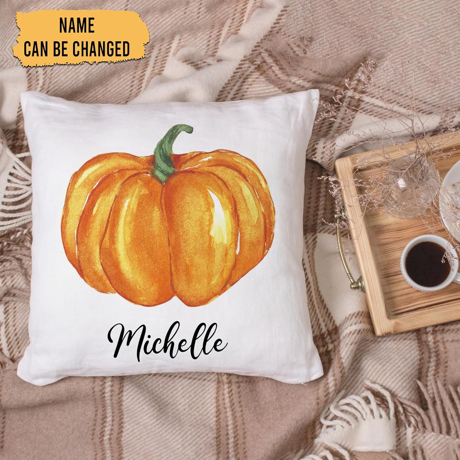 Pumpkin Pattern - Personalized Pillow(Insert Included)