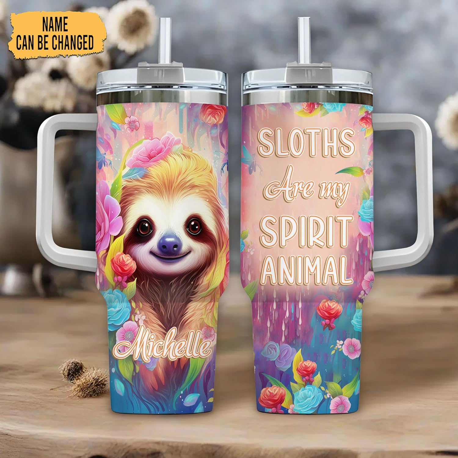 Sloth Are My Spirit Animal - Personalized Tumbler 40oz with Straw