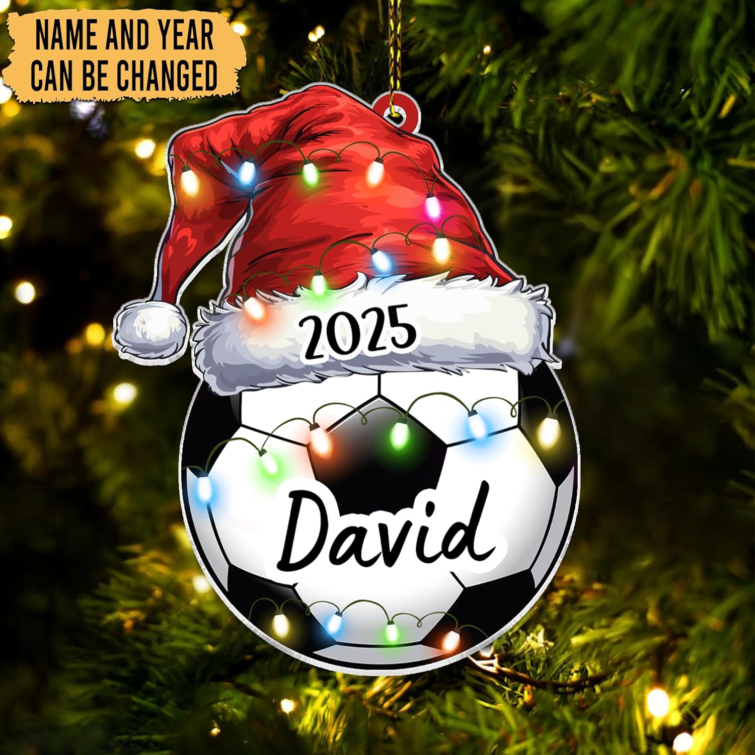 Soccer Player Cut Acrylic Ornament – Personalized Christmas Gift for Coach, Player, or Team Fan – Sports Keepsake Decor