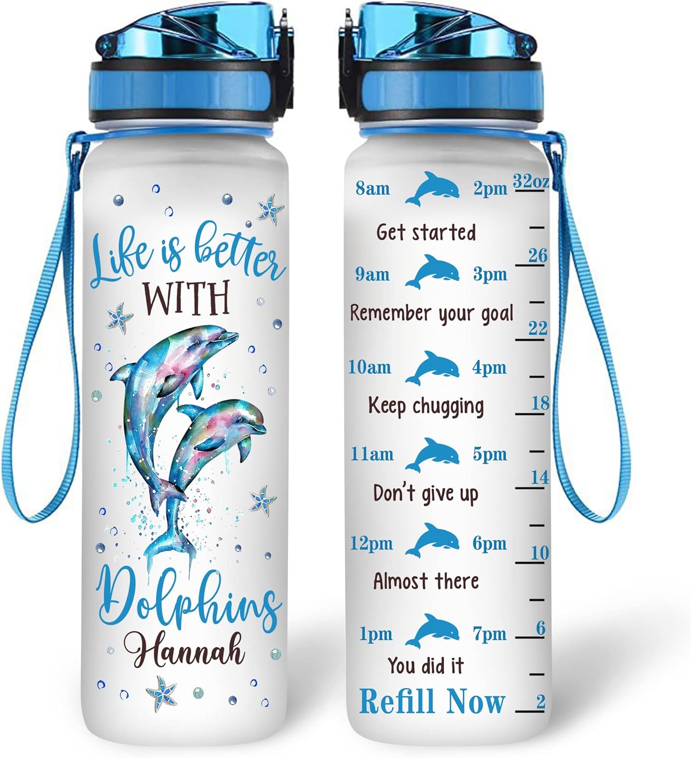 Life Is Better With A Husky  - Personalized Water Tracker Bottle 32oz