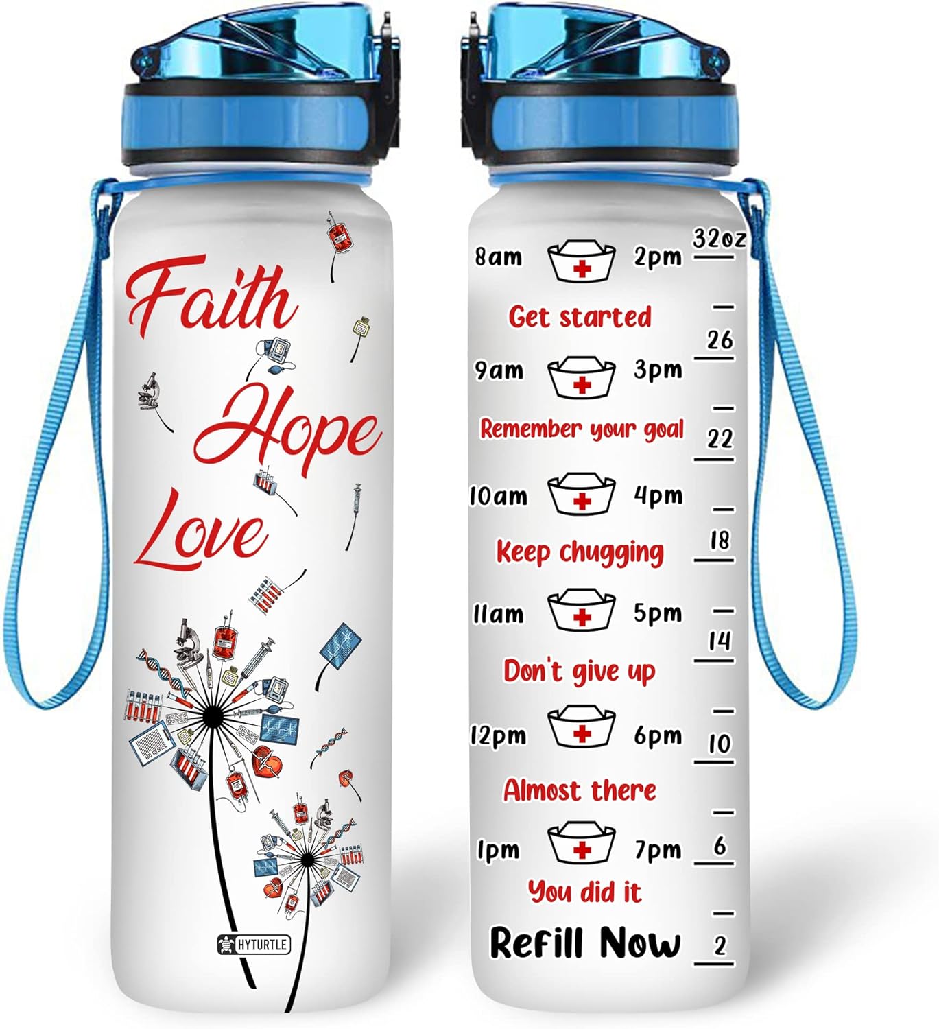 Nurse Theme - Water Tracker Bottle 32oz