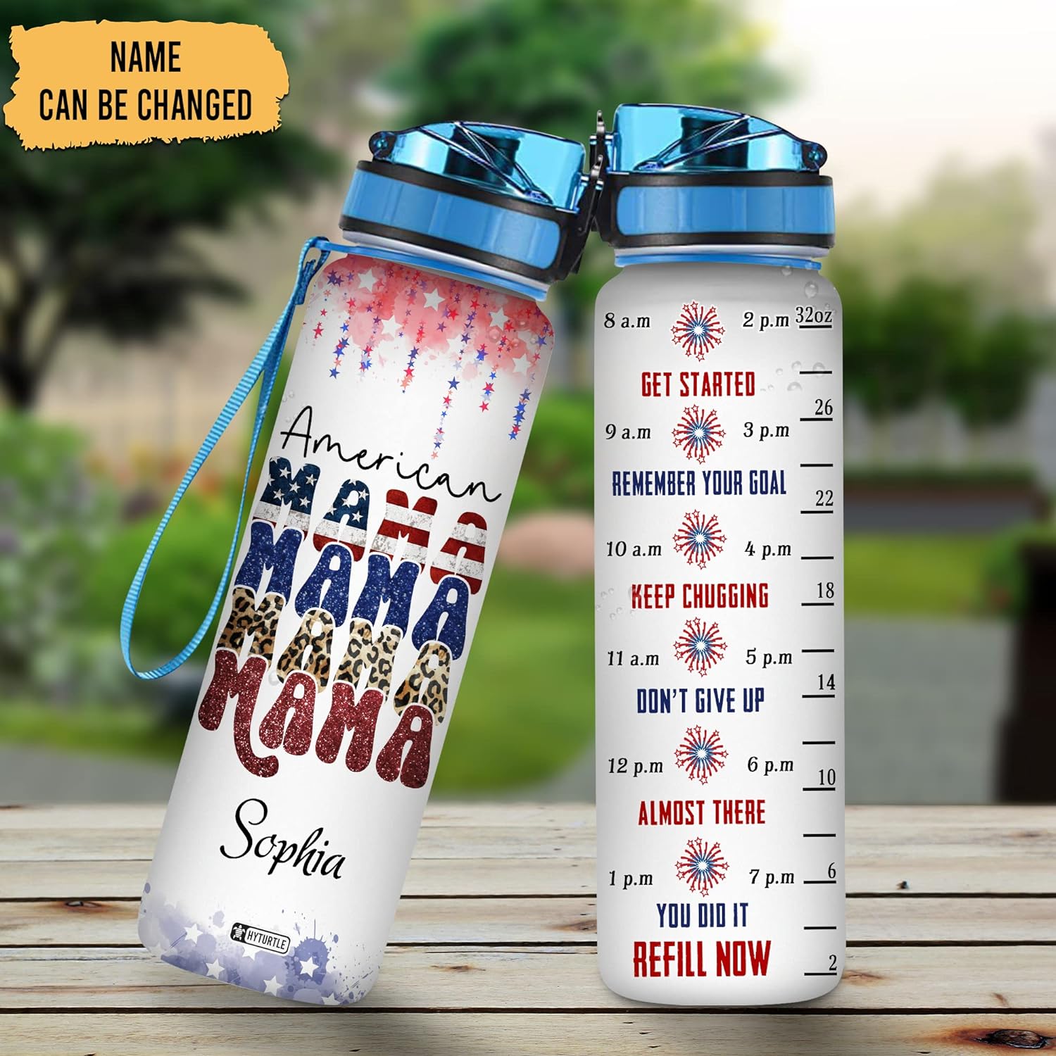 American Mama - Personalized Water Tracker Bottle 32oz