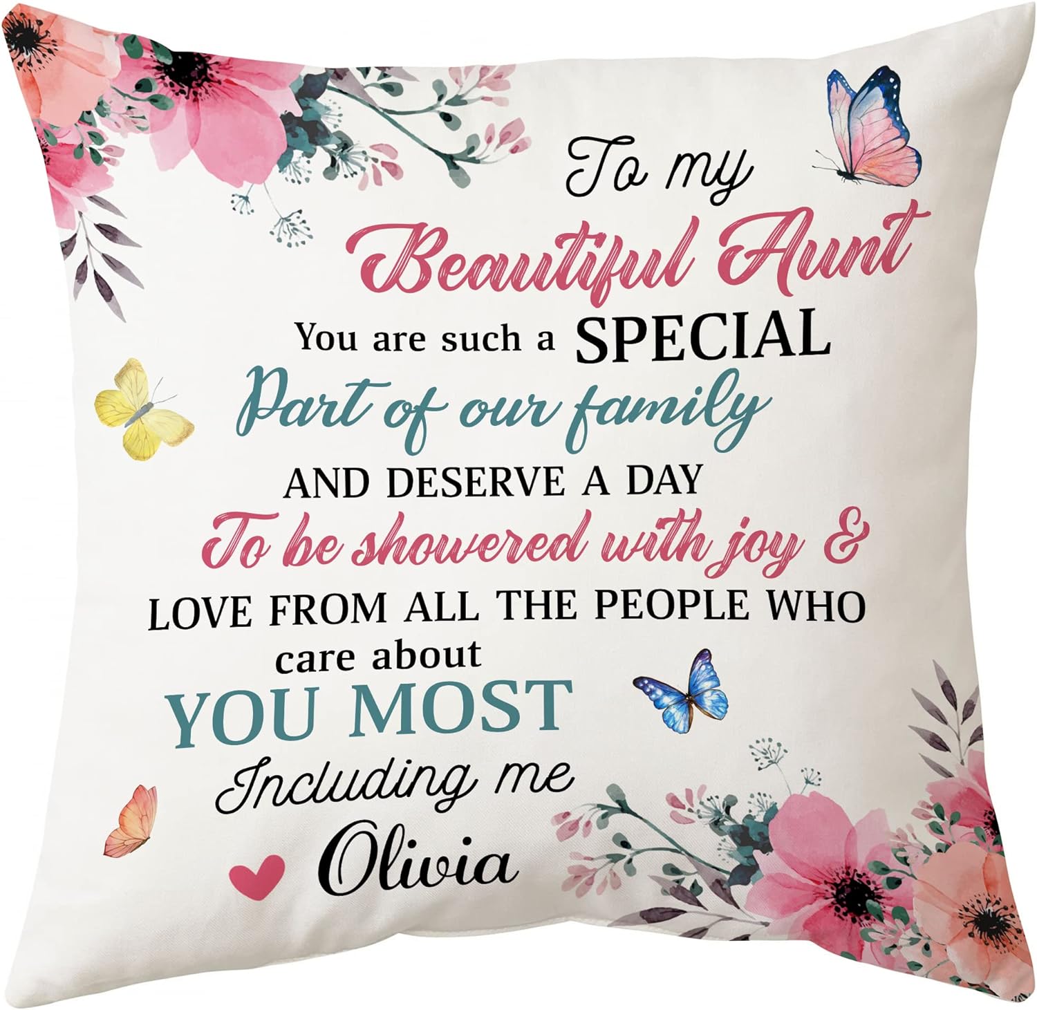 To My Beatifull Aunt - Personalized Pillow (Insert Included)