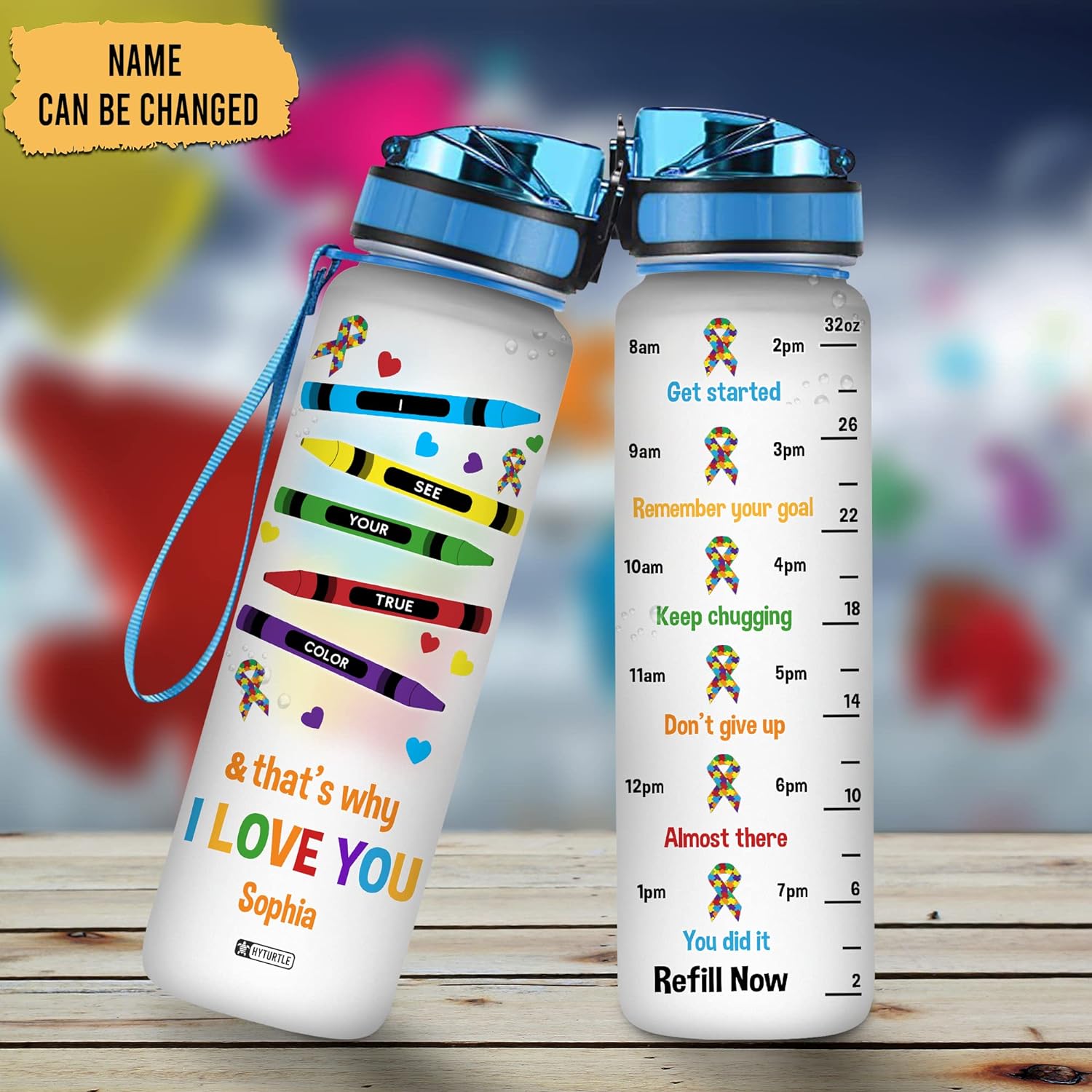 That's Why I Love You - Personalized Water Tracker Bottle 32oz