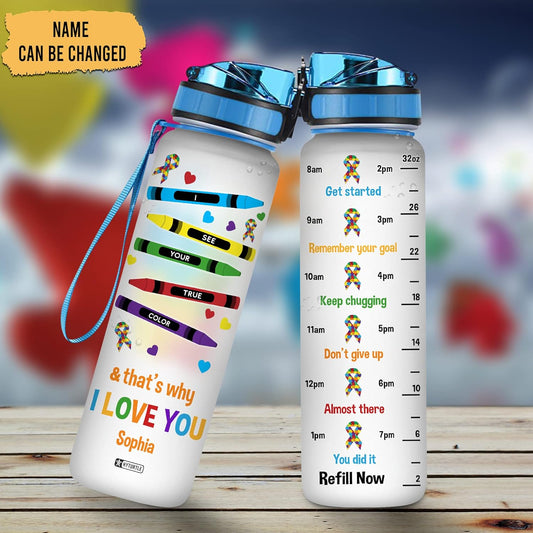 That's Why I Love You - Personalized Water Tracker Bottle 32oz