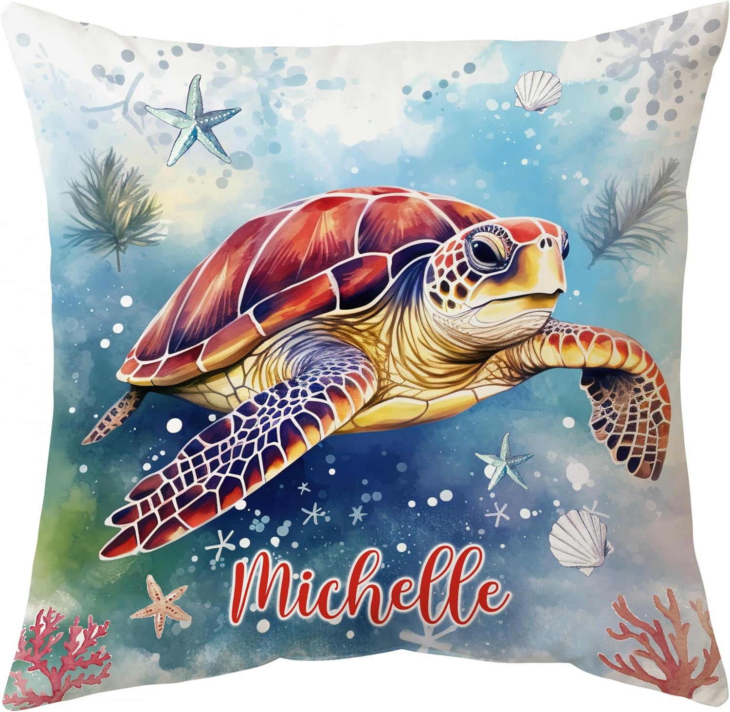 Sea Turtle Pattern - Personalized Pillow (Insert Included)