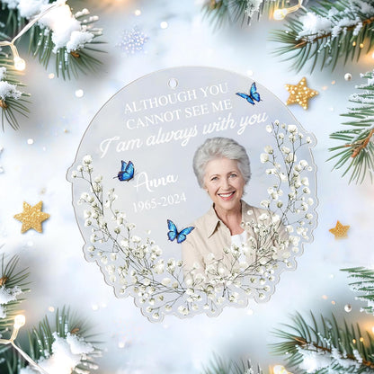 Butterfly Memorial Cut Acrylic Ornament – Personalized Sympathy Gift for Loss of Loved One