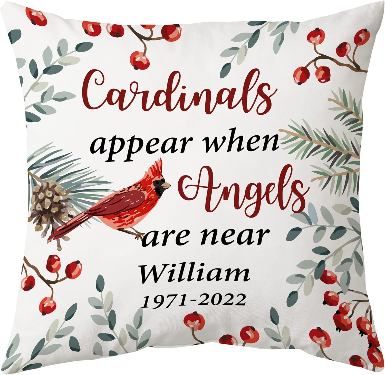 Cardinals Appear When Angels Are Near - Personalized Pillow(Insert Included)