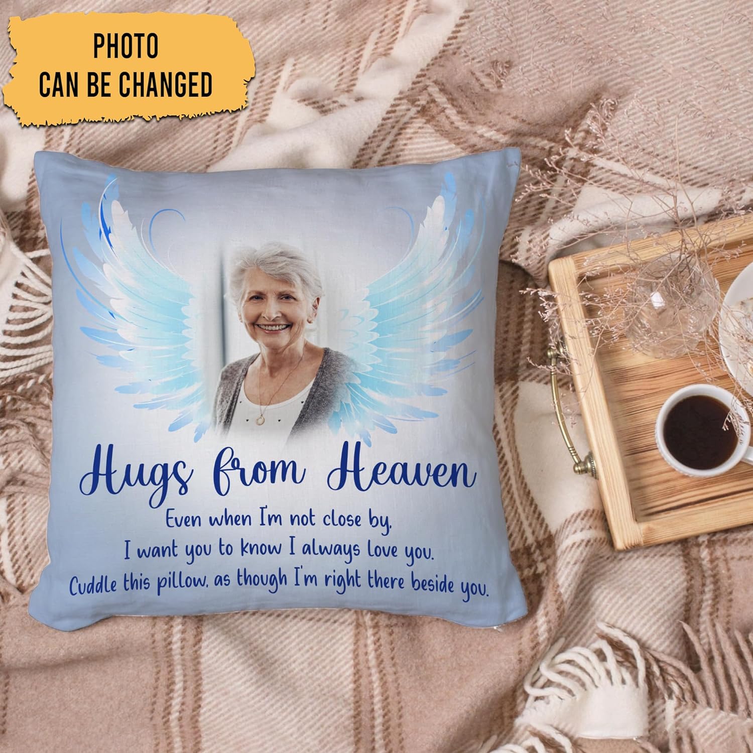 Hug From Heaven - Personalized Photo Pillow