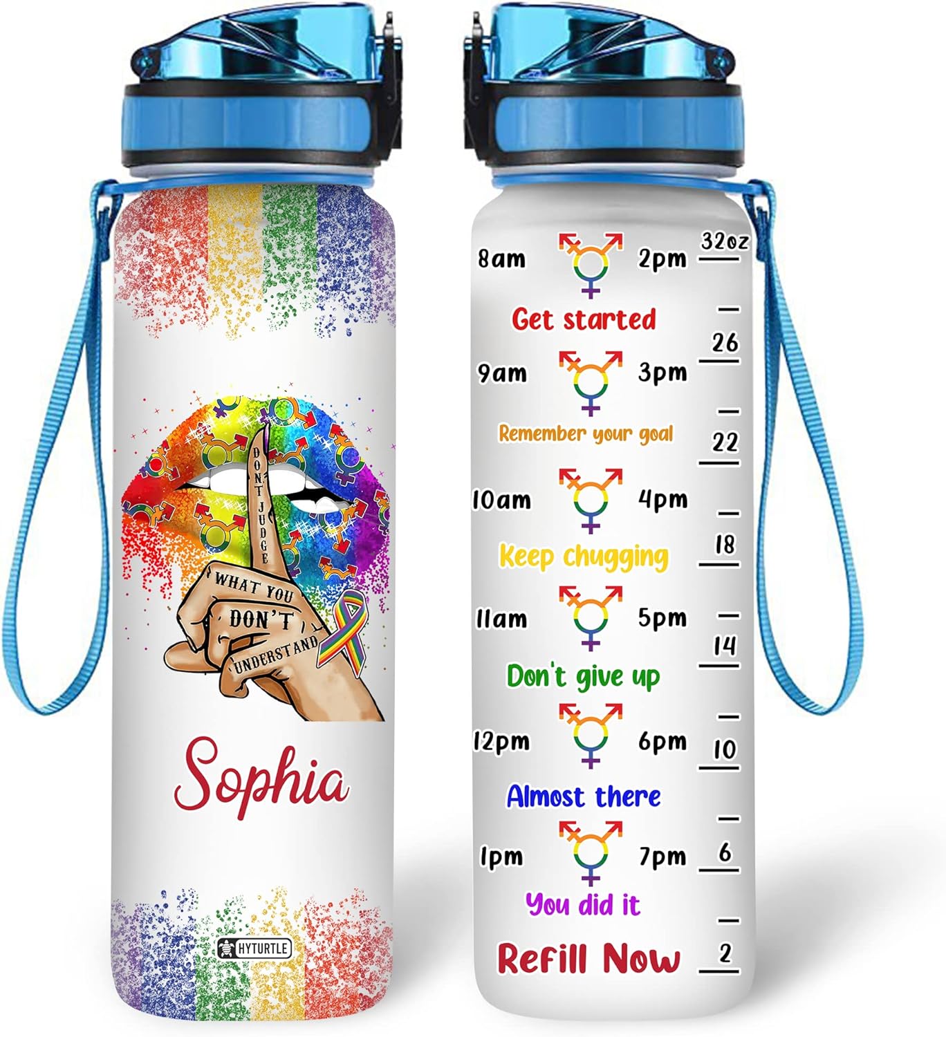 Don't Judge What you Don't Understand - Personalized Water Tracker Bottle 32oz