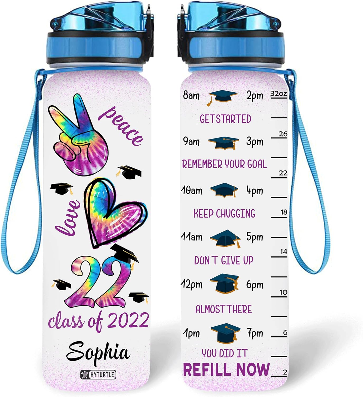 Class Of 2022 Senior - Personalized Water Tracker Bottle 32oz