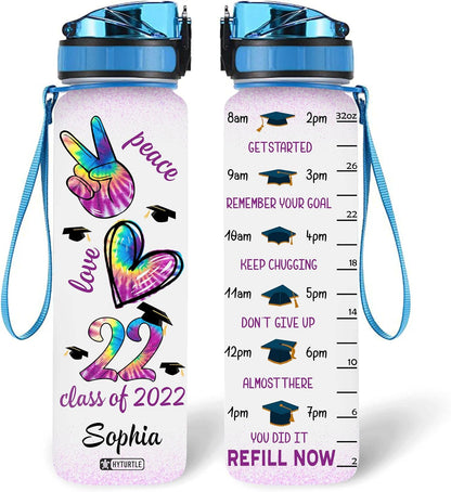 Class Of 2022 Senior - Personalized Water Tracker Bottle 32oz