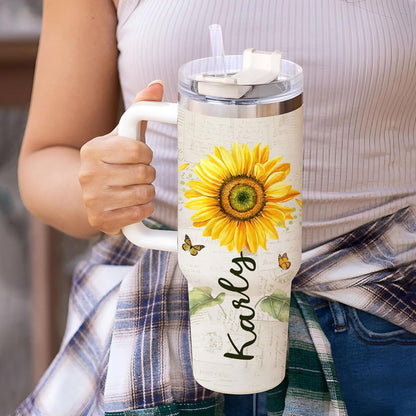In A Word Full Of Roses - Personalized Tumbler 40oz with Straw
