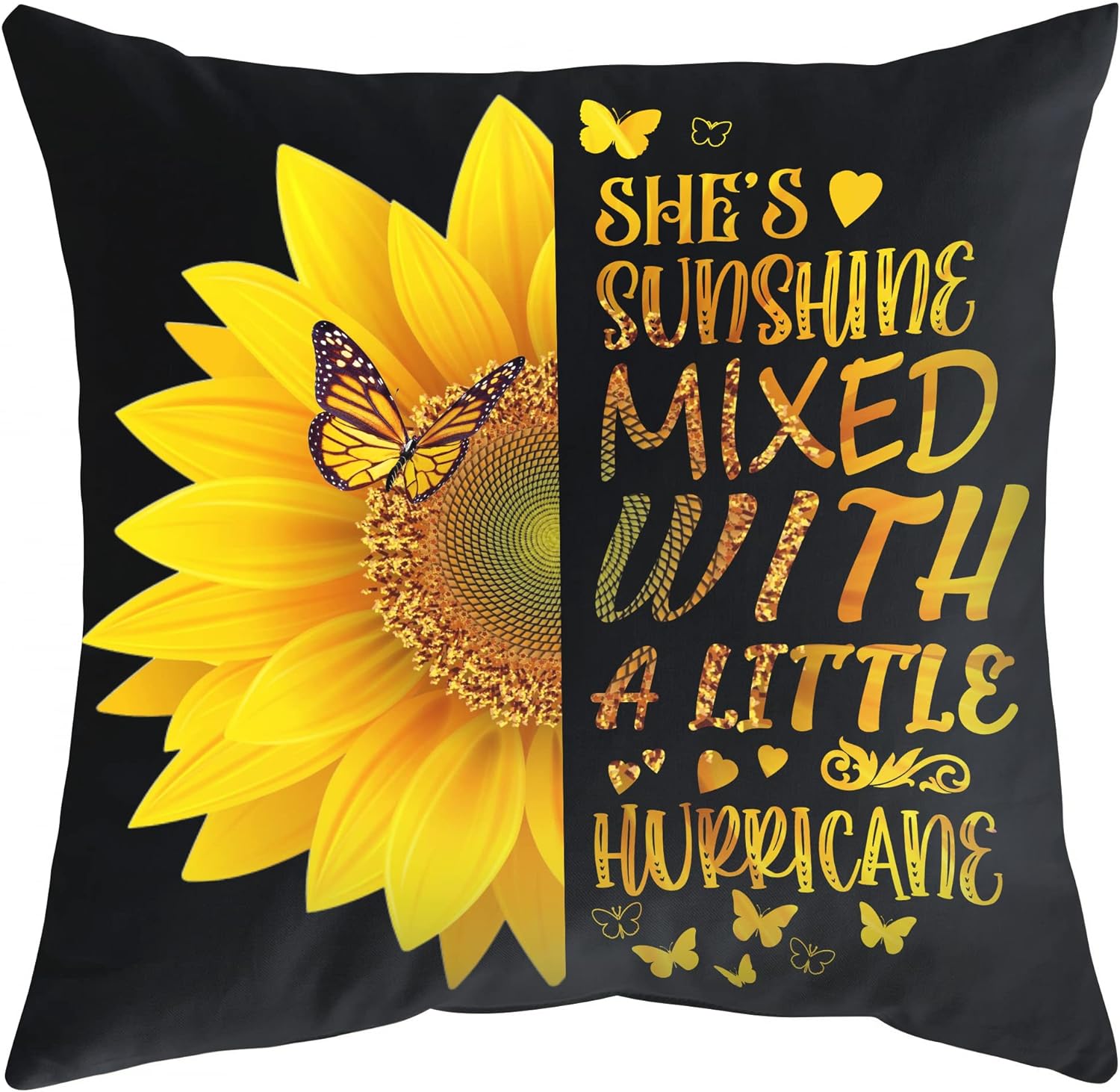 She's Sunshine Mixed With A Little Hurricane - Personalized Pillow (Insert Included)