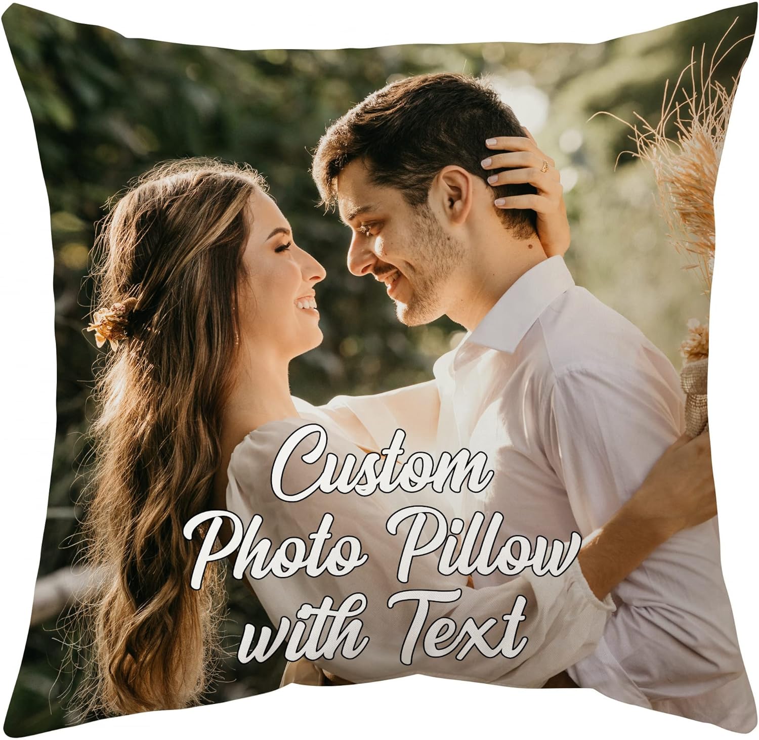 Custom Photo Pillow With Text - Personalized Pillow (Insert Included)