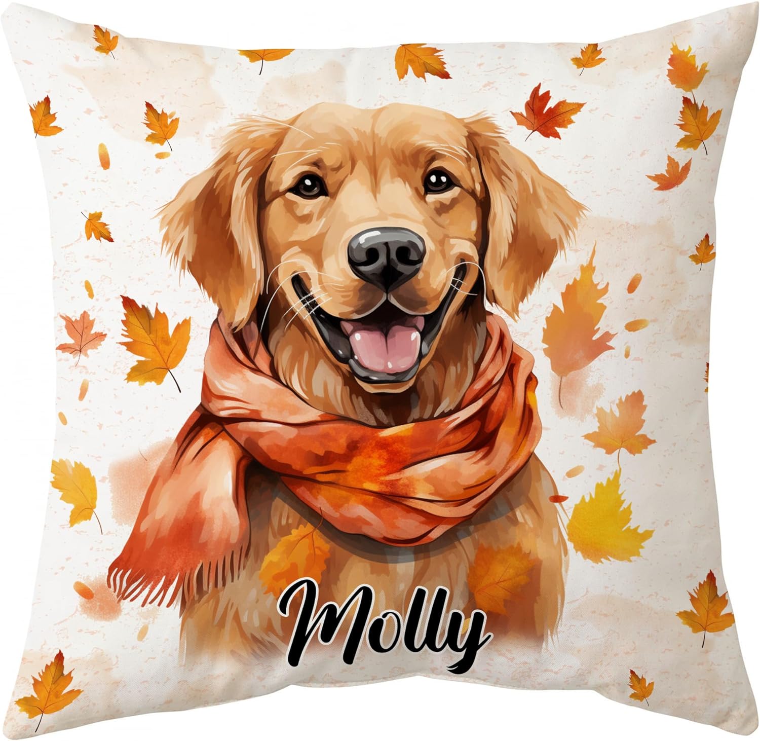 Dog Maple Leaves - Personalized Pillow (Insert Included)