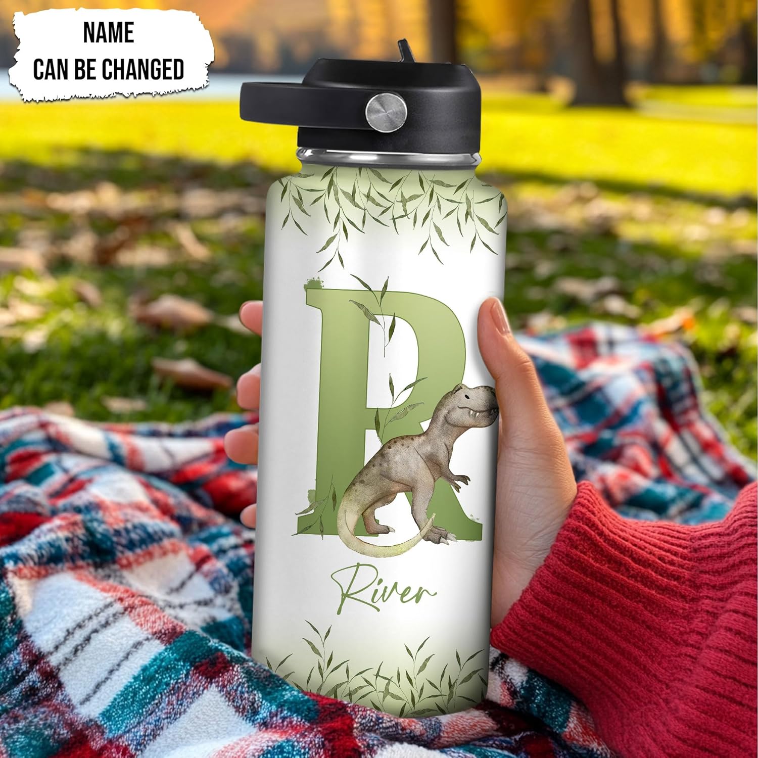 Cat Water Bottle 32oz – Insulated Stainless Steel Bottle with Leak-Proof Lid – Personalized Cat Lover Gift