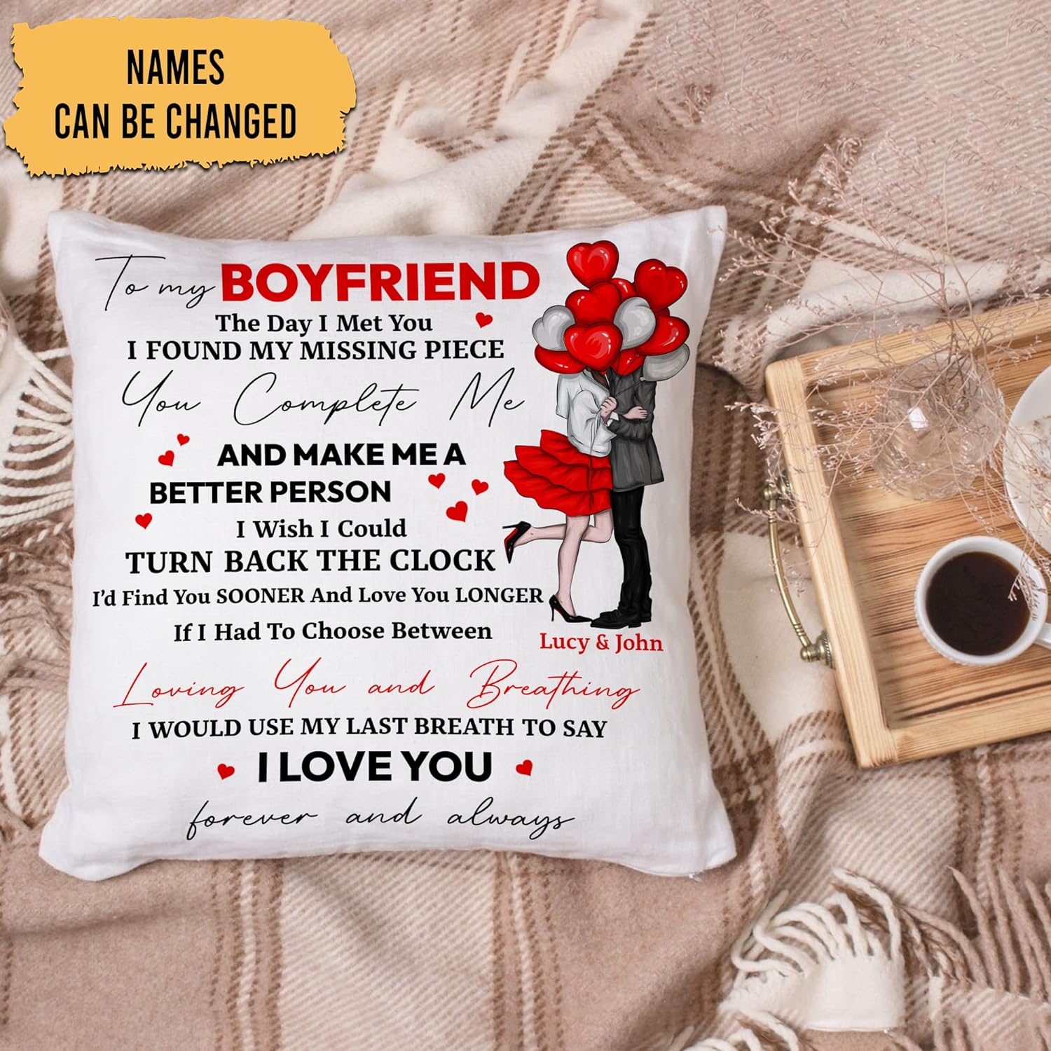 To My BoyFriend - Personalized Pillow (Insert Included)