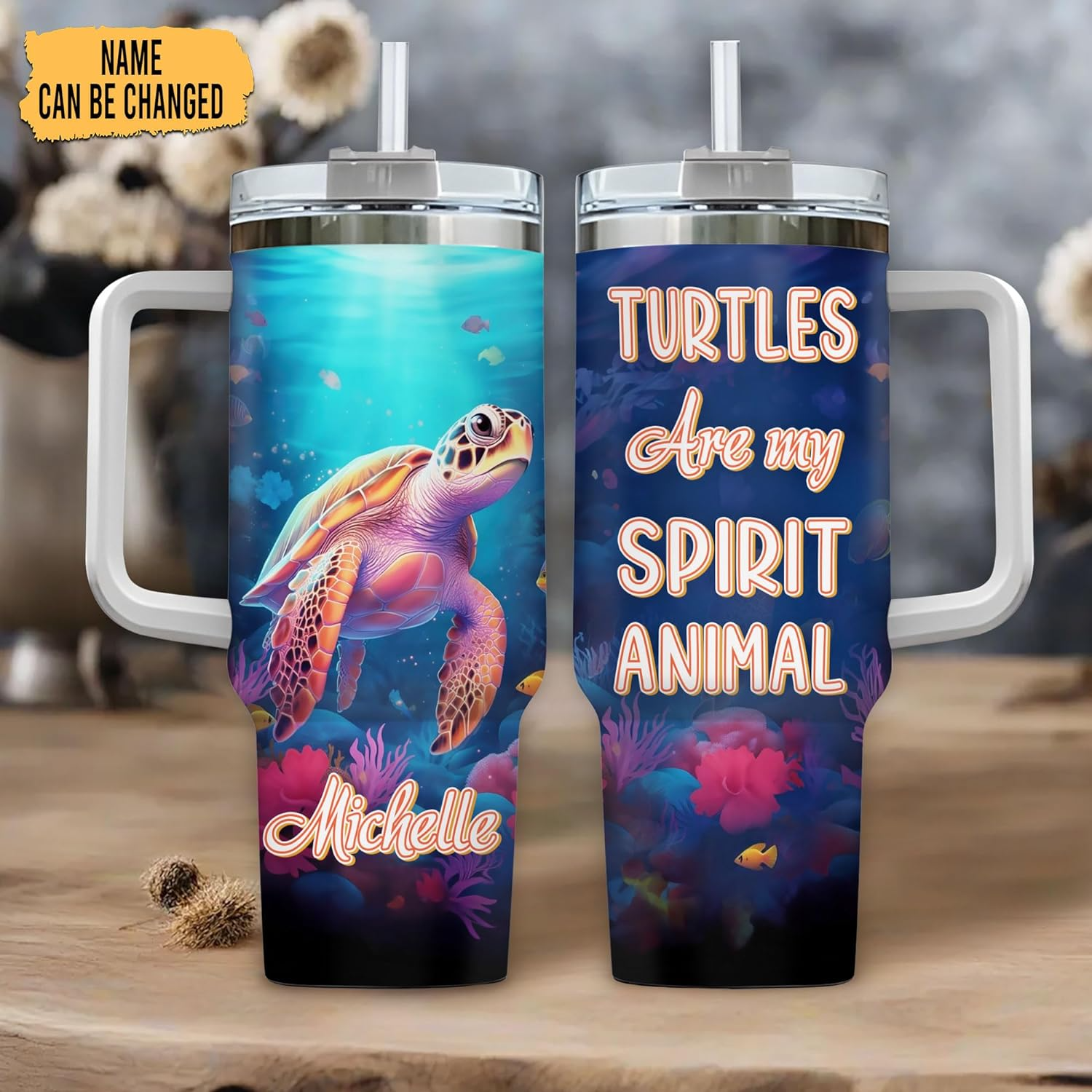 Turtle Are My Spirit Animal - Personalized Tumbler 40oz with Straw