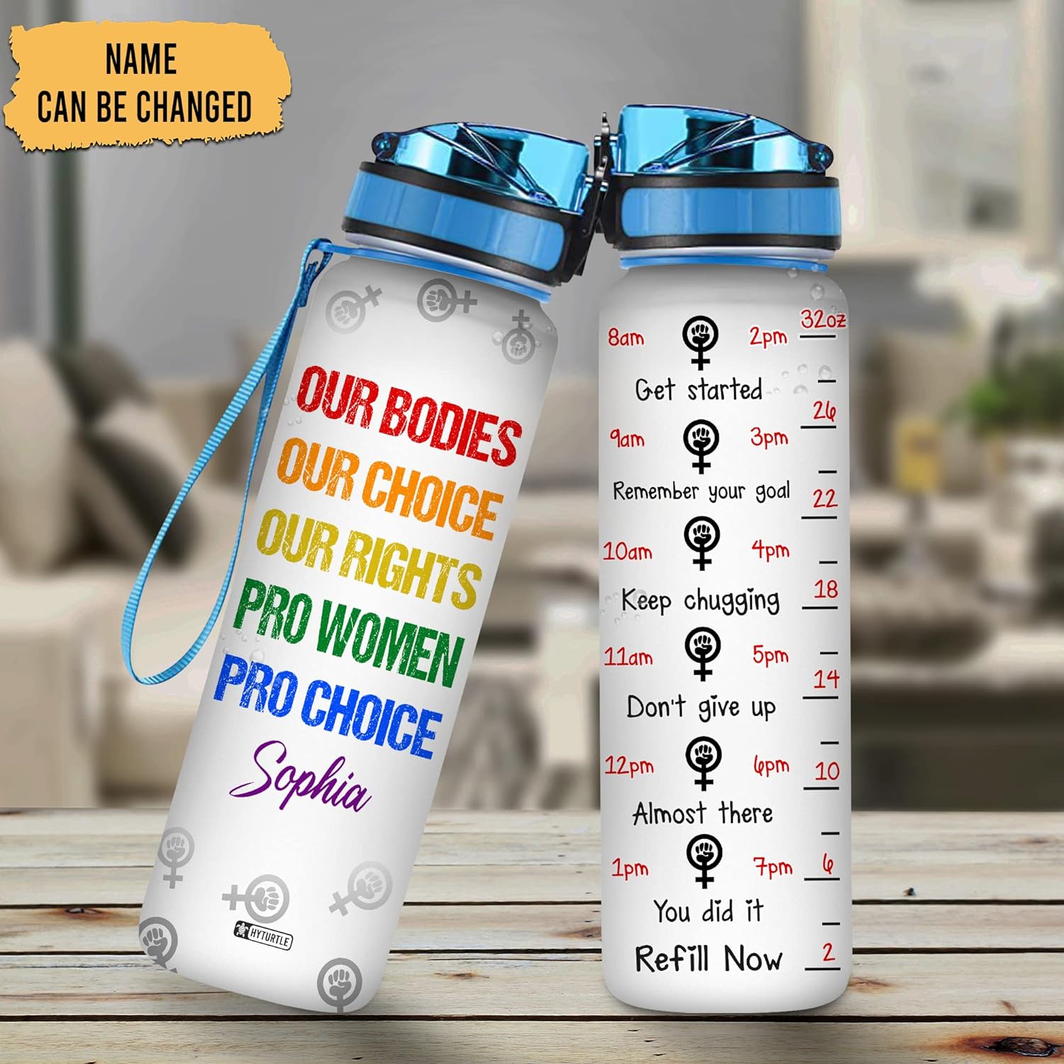 Pro Women - Personalized Water Tracker Bottle 32oz