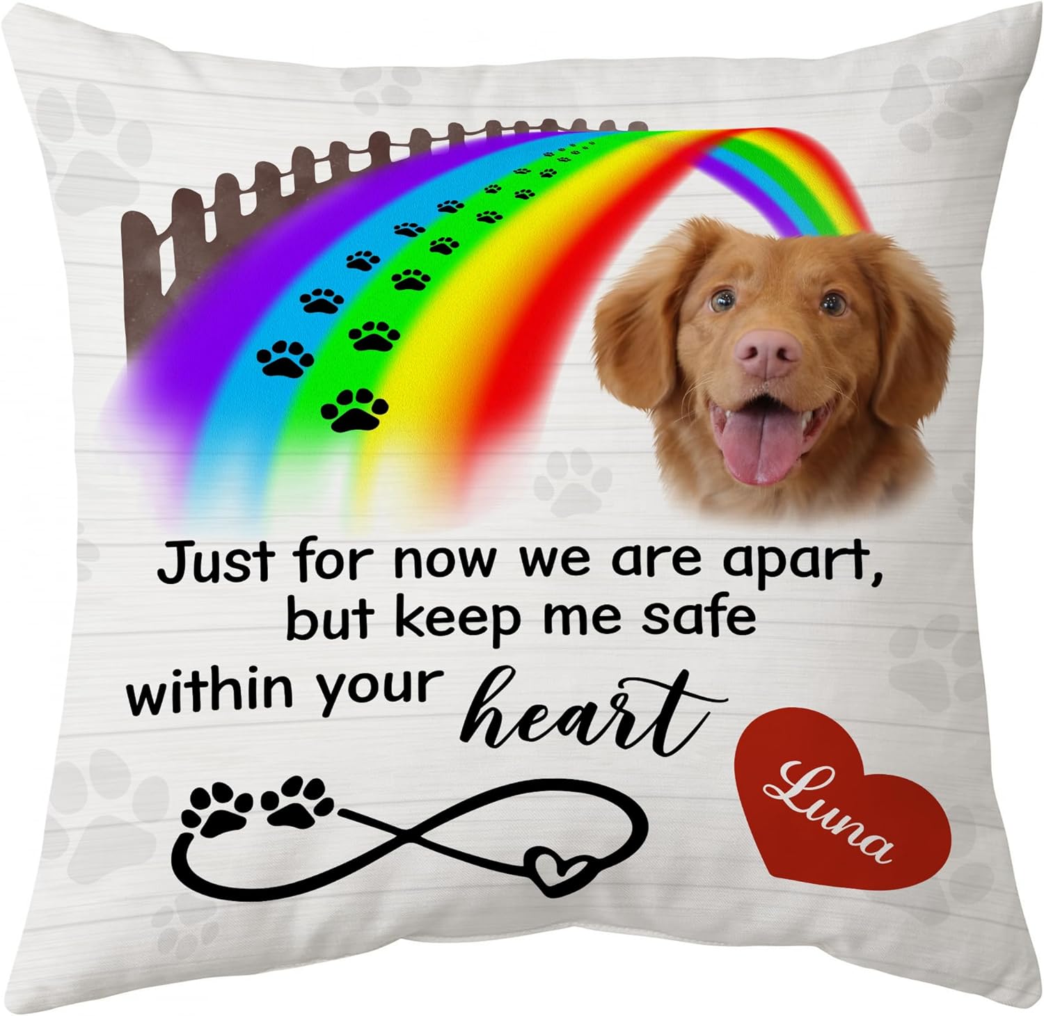 Just For Now We Are Apart But Keep Me Safe - Personalized Photo Pillow