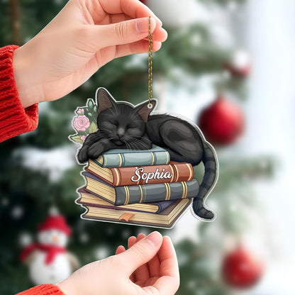 Book Lover Cut Acrylic Ornament – Personalized Christmas Gift for Reader or Teacher – Literary Tree Keepsake Decoration