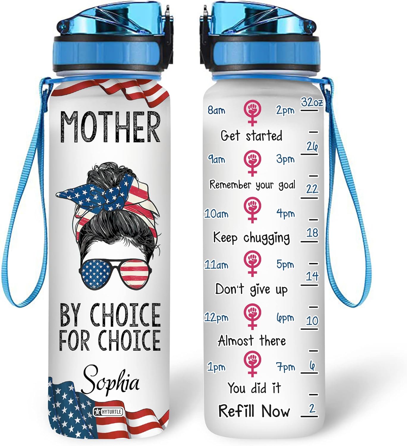 By Choice For Choice - Personalized Water Tracker Bottle 32oz