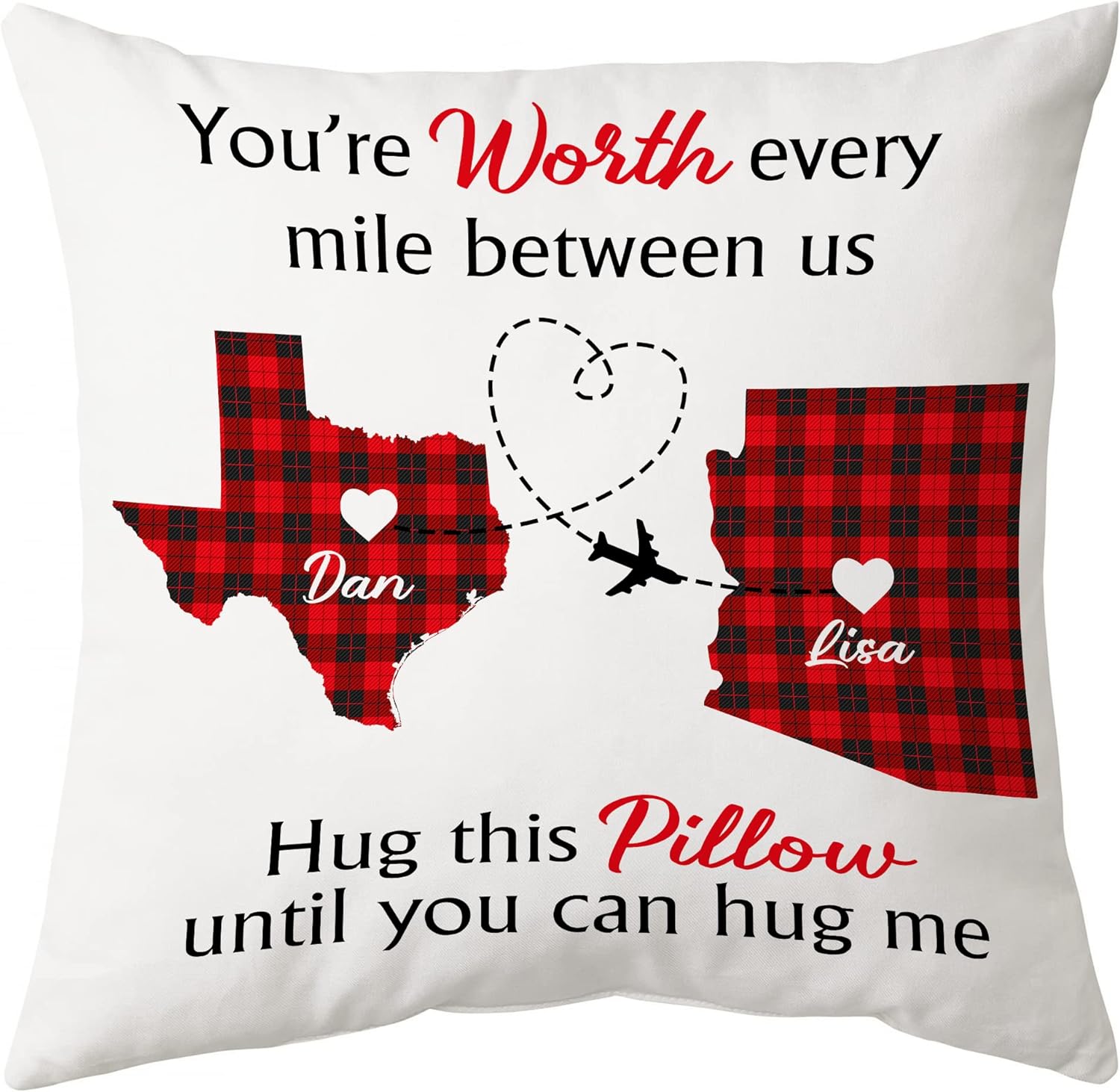 You're Worth Every Mile Between Us - Personalized Pillow (Insert Included)