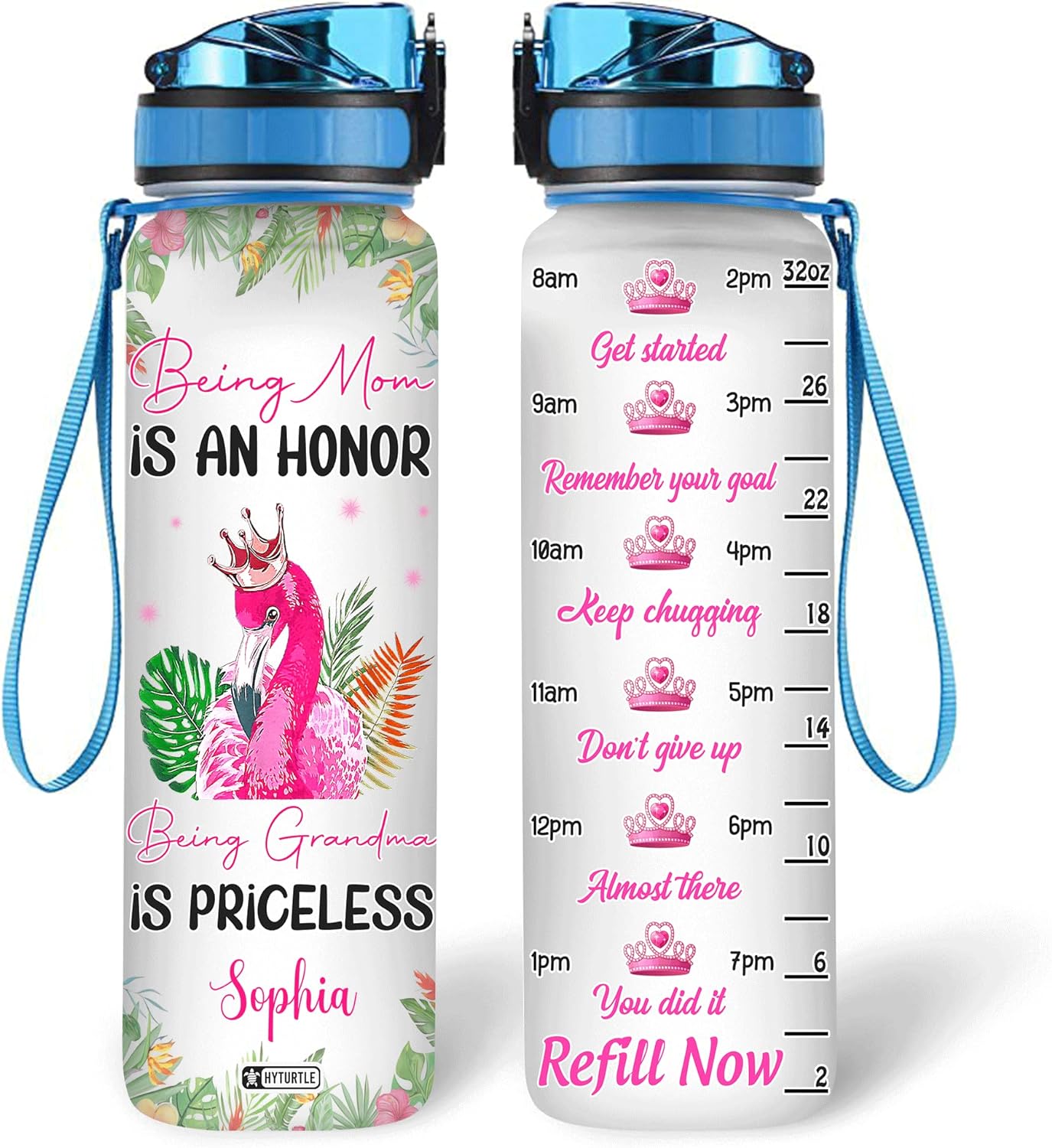 Being Mom Is An Honor - Personalized Water Tracker Bottle 32oz