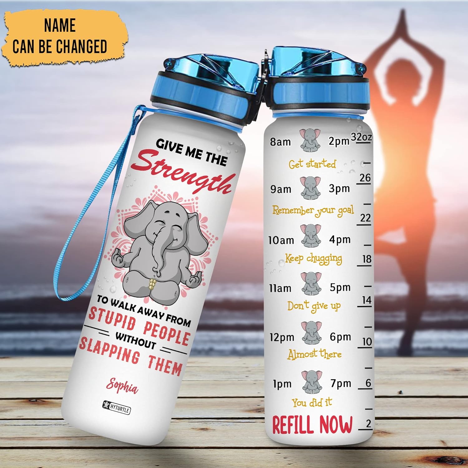 Give Me The Strength - Personalized Water Tracker Bottle 32oz