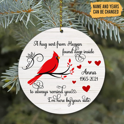 Family Loss of Loved One Mom Dad in Heaven, Cardinal  - Personalized Acrylic Ornament