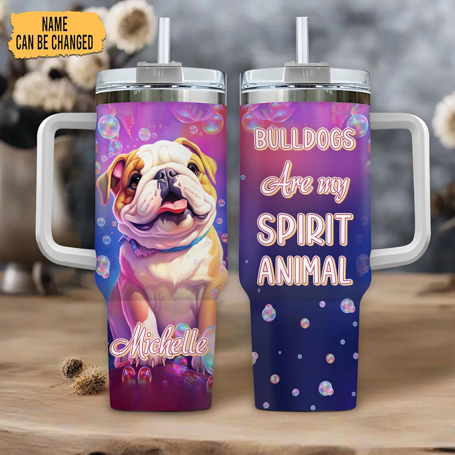 Bulldog Are My Spirit Animal - Personalized Tumbler 40oz with Straw