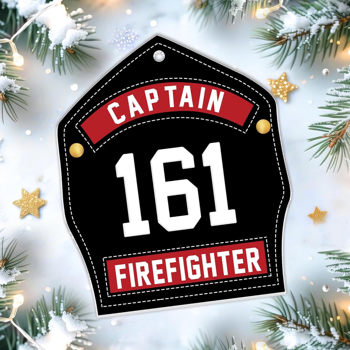 Firefighter Helmet Cut Acrylic Ornament – Personalized Christmas Gift for Fireman, EMT, or First Responder Hero