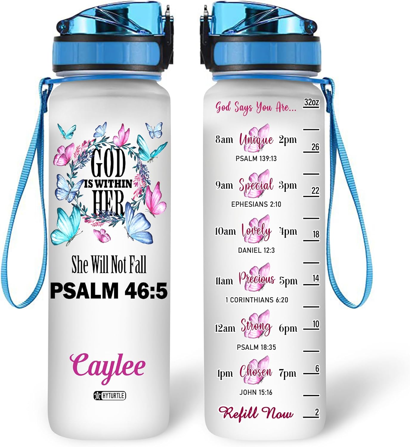 God Is Within Her - Personalized Water Tracker Bottle 32oz