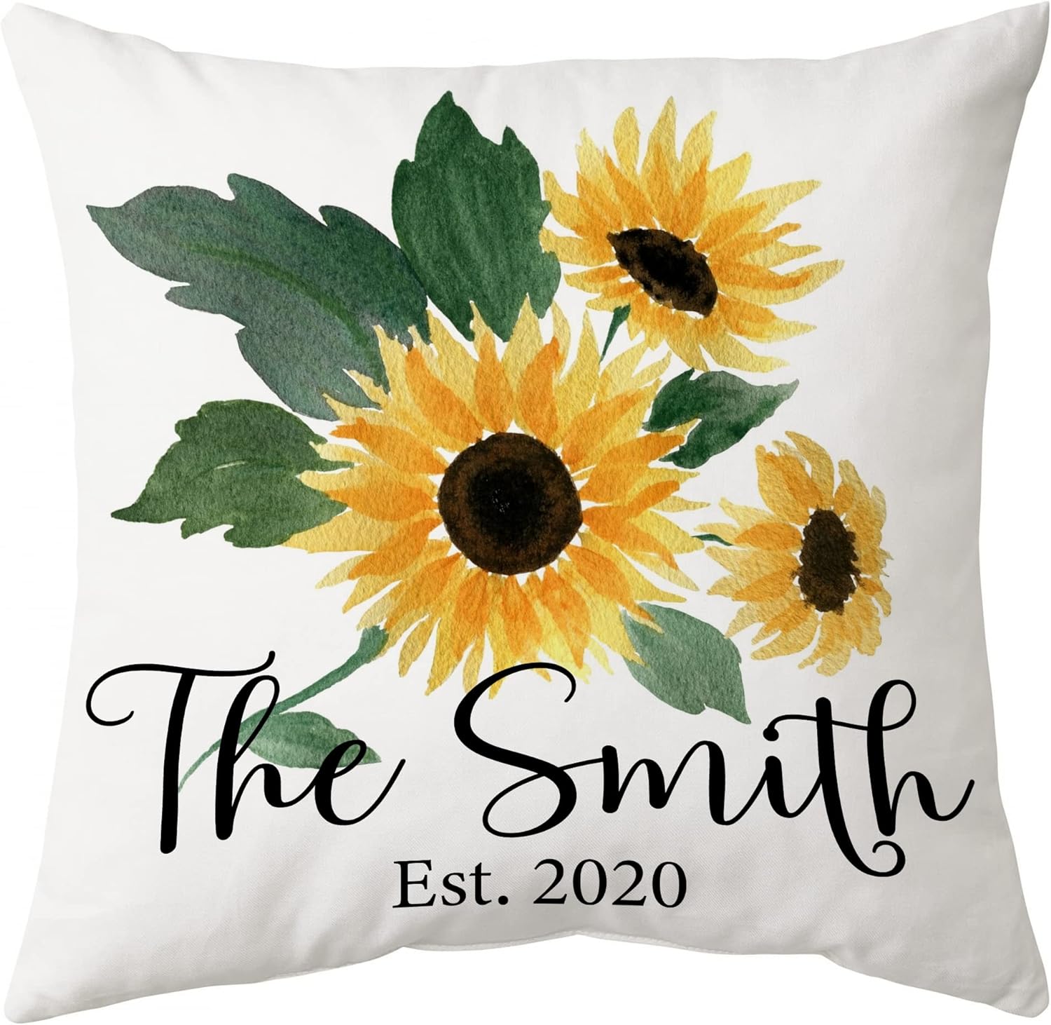 Sunflower Pattern - Personalized Pillow (Insert Included)