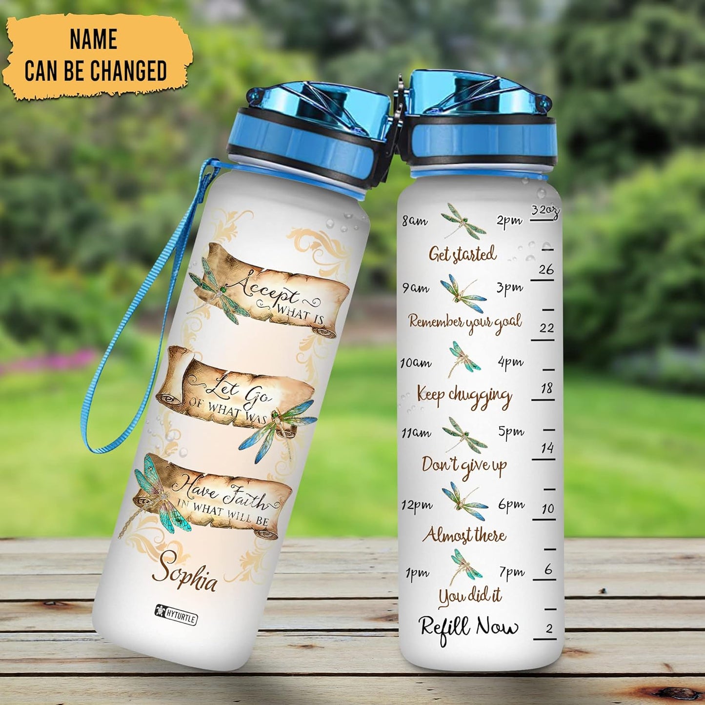 Have Faith In What Will Be - Personalized Water Tracker Bottle 32oz