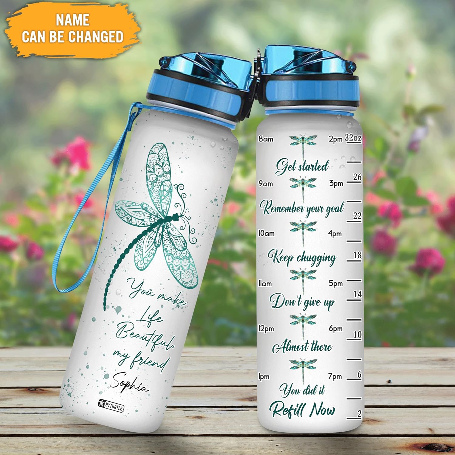 You Make Life Beautiful - Personalized Water Tracker Bottle 32oz