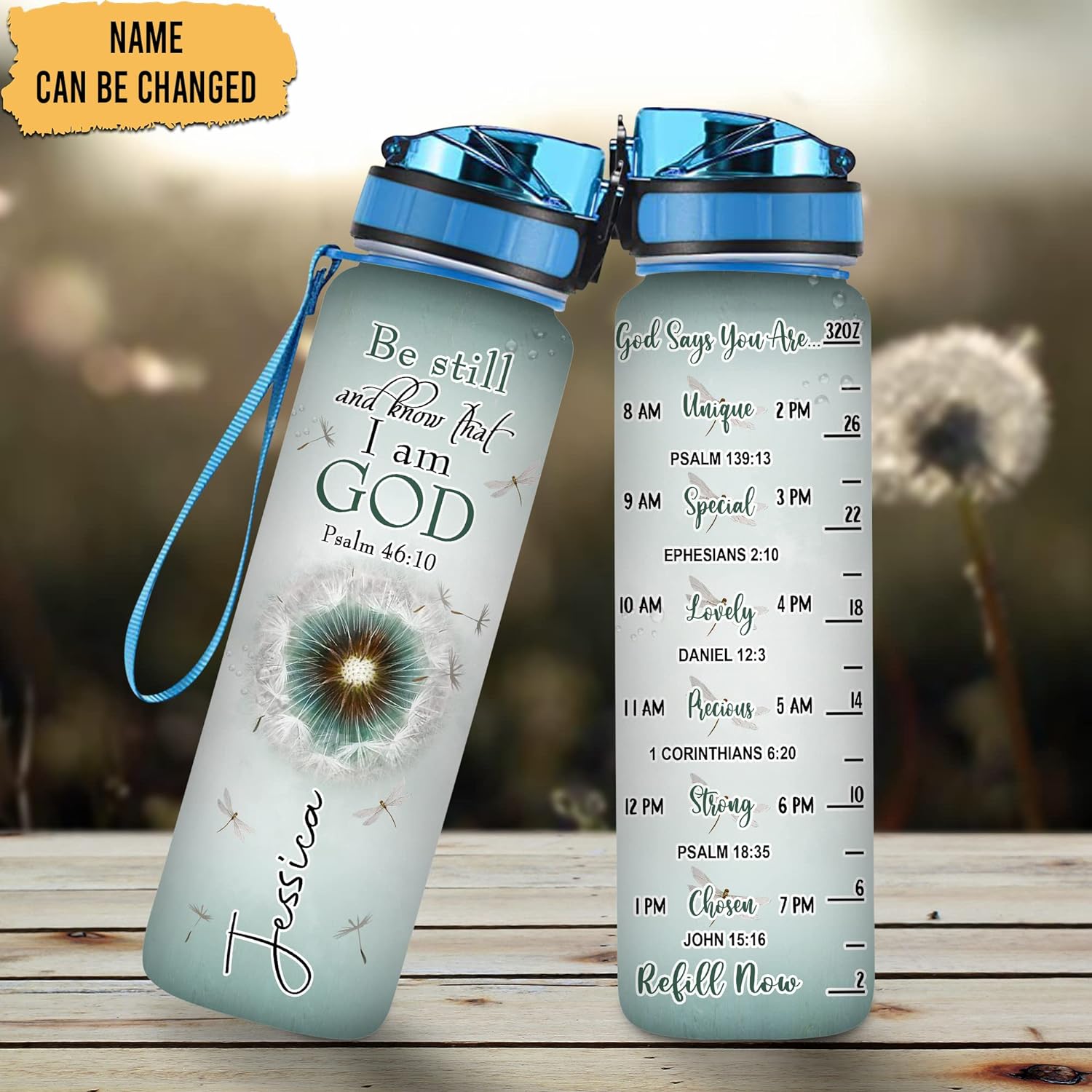 Be Still And Know That I Am God - Personalized Water Tracker Bottle 32oz