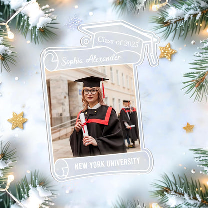 Graduation Frame Cut Acrylic Ornament – Personalized Class of 2025 Gift for Graduate, Student, or Teacher