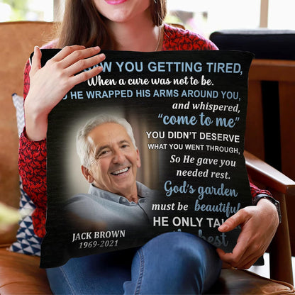 Personalized Sympathy Pillow with Insert – Custom Photo Remembrance Cushion – Bereavement Gift for Loss of Loved One