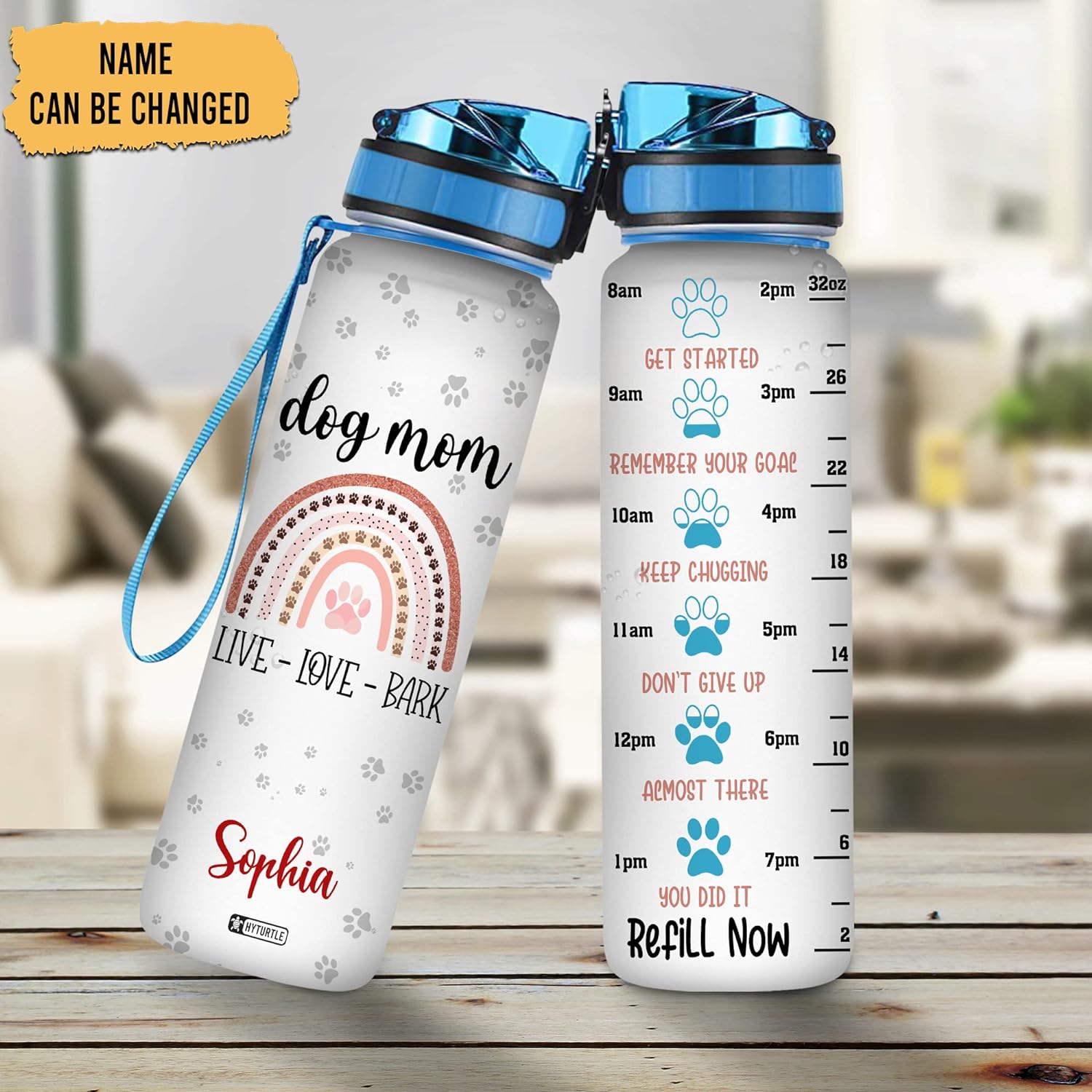 Dog Mom - Personalized Water Tracker Bottle 32oz