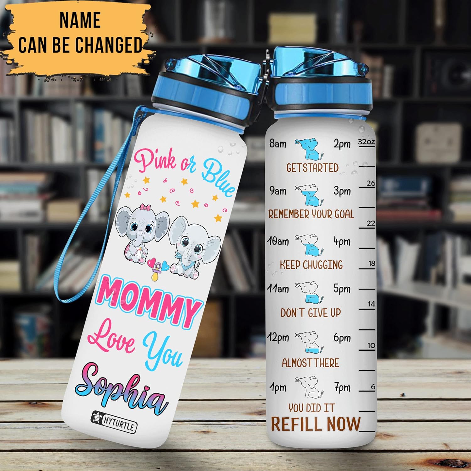 Mommy Love You - Personalized Water Tracker Bottle 32oz