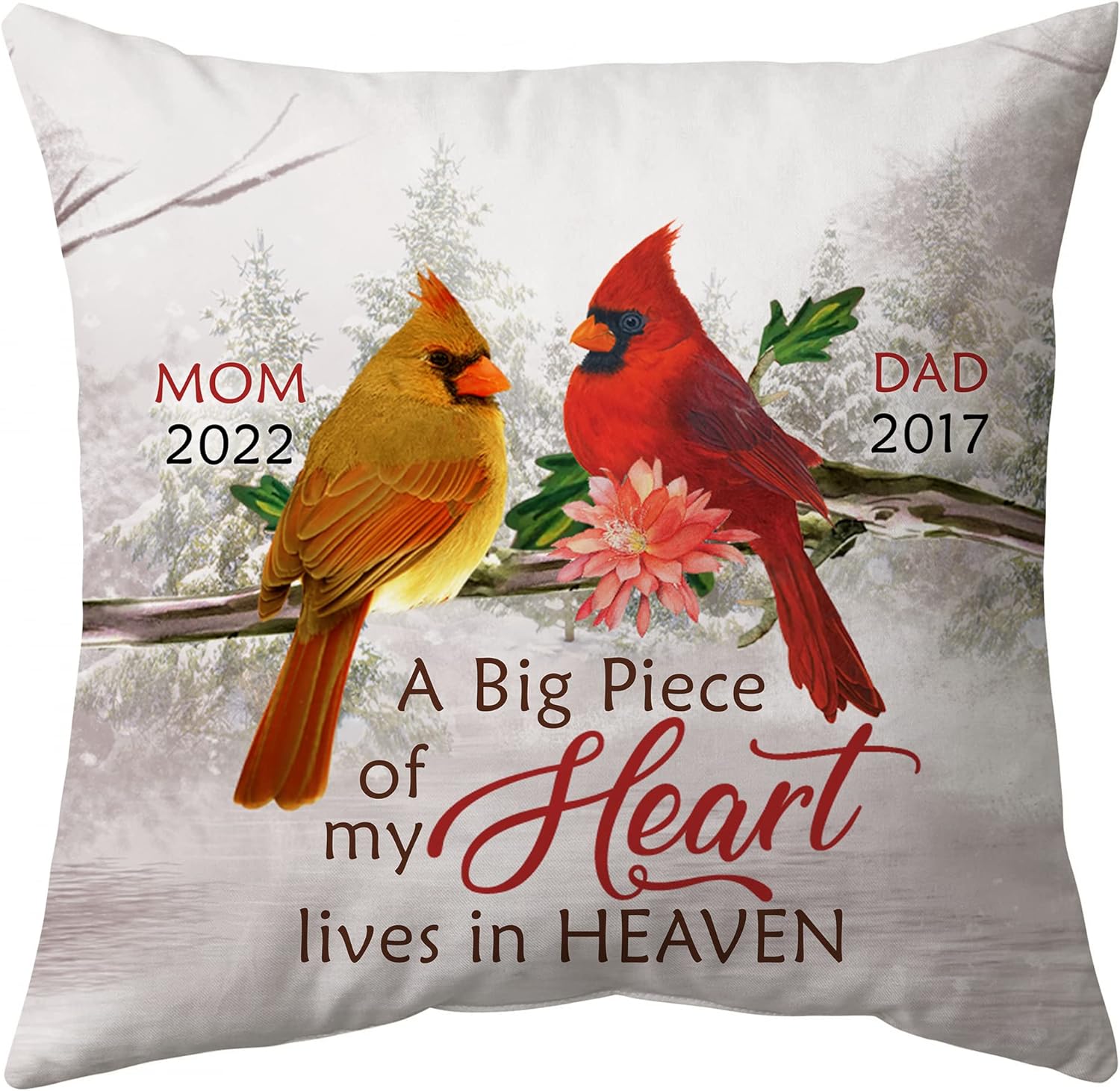 A Big Piece Of My Heart Lives In Heaven - Personalized Pillow (Insert Included)