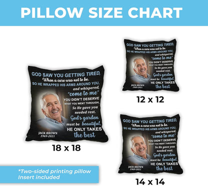 Personalized Sympathy Pillow with Insert – Custom Photo Remembrance Cushion – Bereavement Gift for Loss of Loved One