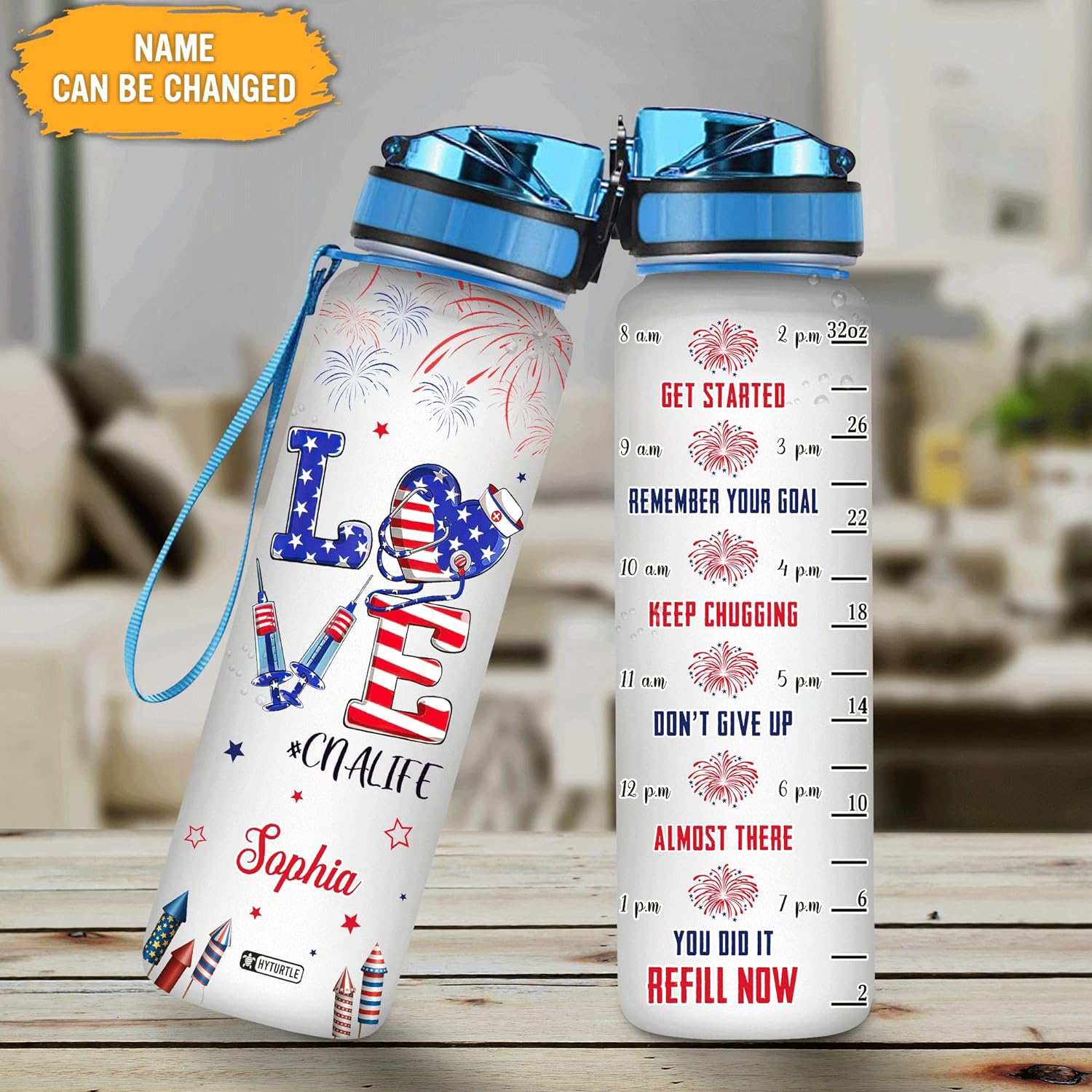 CNA Life USA - Personalized Water Tracker Bottle 32oz