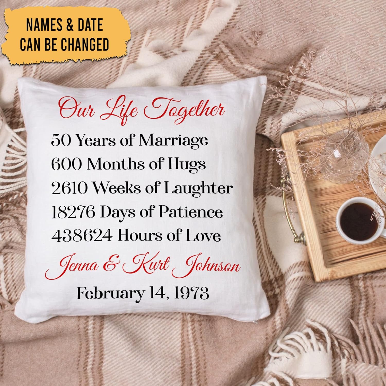 50th Anniversary - Personalized Pillow (Insert Included)